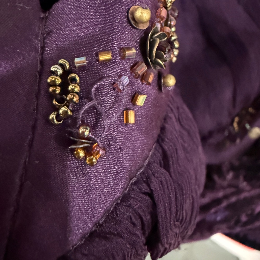 Sue Wong Nocturne Purple Velvet Silk Halter Mini Dress Beaded Y2K Whimsigoth 4 - Picture 13 of 13